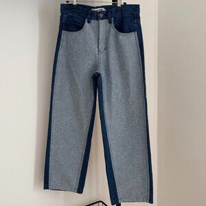 New Without Tags! CARLEEN Wraparound Two-Toned Relaxed Jeans, Size 8